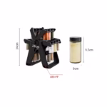 Suport Pentru Condimente Rotativ, Flippy, Multifunctional, Pivotant 360°, Portabil, Usor de Montat, 34x23 cm, ABS/Sticla, Negru - imagine 10