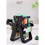 Suport Pentru Condimente Rotativ, Flippy, Multifunctional, Pivotant 360°, Portabil, Usor de Montat, 34x23 cm, ABS/Sticla, Negru - imagine 11