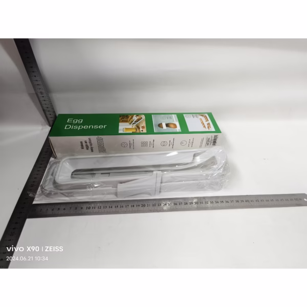 Suport pentru Oua, pentru Usa Frigiderului, cu Doua Straturi, 36x8.2x10cm, Alb - imagine 2