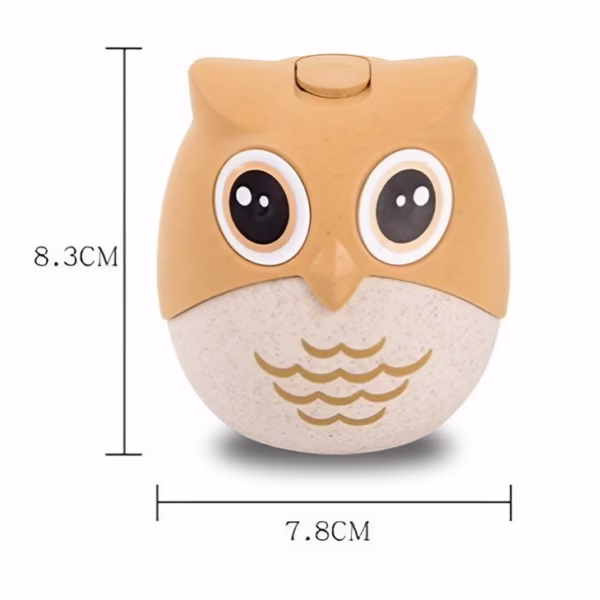 Suport pentru Scobitori, Flippy, Model Bufnita, Multifunctional, 8.3x7.8 cm, Portocaliu - imagine 3