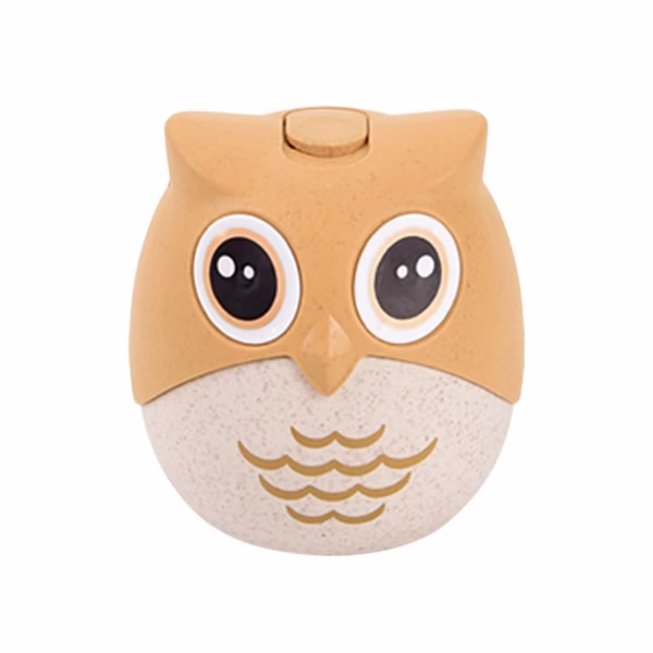 Suport pentru Scobitori, Flippy, Model Bufnita, Multifunctional, 8.3x7.8 cm, Portocaliu - imagine 1