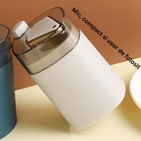 Suport Scobitori, Flippy, Automat, cu Buton si Capac, din PP, 9.5x6 cm, Gri - imagine 5