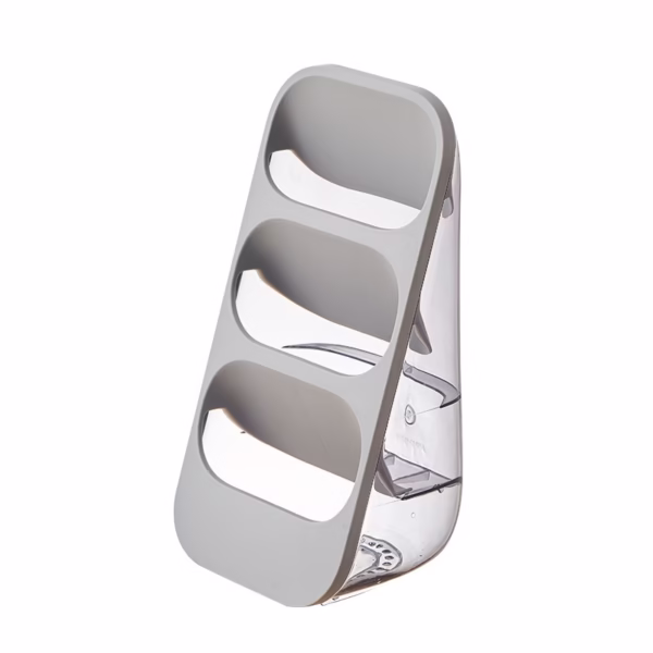 Suport - Organizator pentru Tacamuri, Flippy, 3 Compartimente, Suport pentru Cosmetica, Ustensile, Material PP Durabil, 33 x 16 x 15 cm Gri - imagine 1
