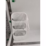 Suport - Organizator pentru Tacamuri, Flippy, 3 Compartimente, Suport pentru Cosmetica, Ustensile, Material PP Durabil, 33 x 16 x 15 cm Alb - imagine 2