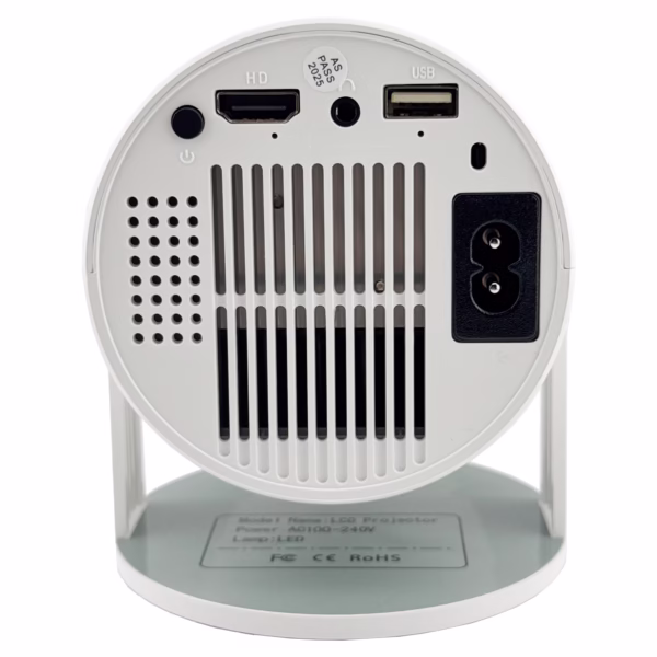 Video Proiector Portabil cilindric HY300, Flippy, Inteligent, HD 1280×720, Wireless, Compatibil cu Android/iOS, AC, 19 x 11 x 9 cm, Alb - imagine 5