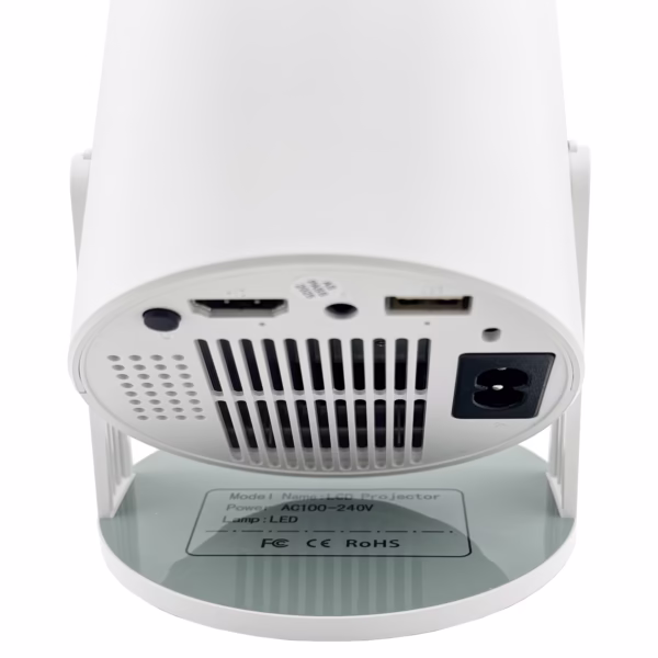 Video Proiector Portabil cilindric HY300, Flippy, Inteligent, HD 1280×720, Wireless, Compatibil cu Android/iOS, AC, 19 x 11 x 9 cm, Alb - imagine 8