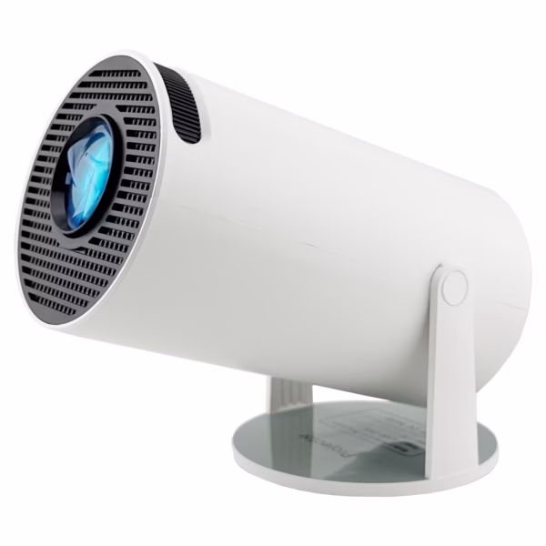 Video Proiector Portabil cilindric HY300, Flippy, Inteligent, HD 1280×720, Wireless, Compatibil cu Android/iOS, AC, 19 x 11 x 9 cm, Alb - imagine 1
