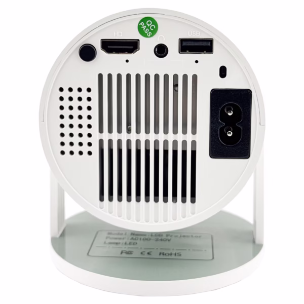 Video Proiector Portabil cilindric HY300PRO, Flippy, Inteligent, Full HD 1080 x 1280, Wireless, Compatibil cu Android/iOS, 17 x 10 x 9 cm, Alb - imagine 4