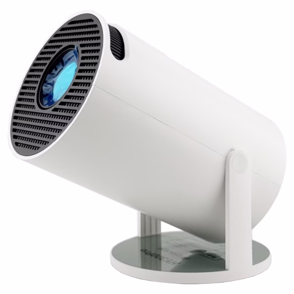 Video Proiector Portabil cilindric HY300PRO, Flippy, Inteligent, Full HD 1080 x 1280, Wireless, Compatibil cu Android/iOS, 17 x 10 x 9 cm, Alb - imagine 1