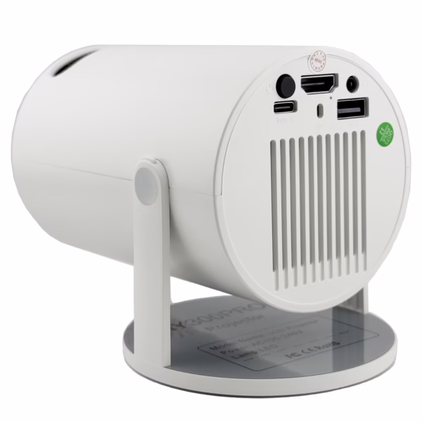Video Proiector Portabil cilindric HY300PRO+, Flippy, Inteligent, ULTRA HD 1920 x 1080, Wireless, Compatibil cu Android/iOS, 13 x 11 x 9 cm, Alb - imagine 3