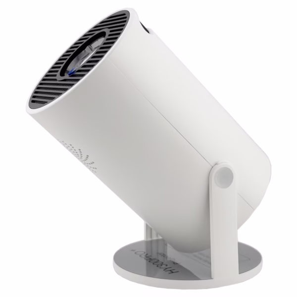 Video Proiector Portabil cilindric HY300PRO+, Flippy, Inteligent, ULTRA HD 1920 x 1080, Wireless, Compatibil cu Android/iOS, 13 x 11 x 9 cm, Alb - imagine 4