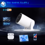 Video Proiector Portabil cilindric HY300PRO+, Flippy, Inteligent, ULTRA HD 1920 x 1080, Wireless, Compatibil cu Android/iOS, 13 x 11 x 9 cm, Alb - imagine 6