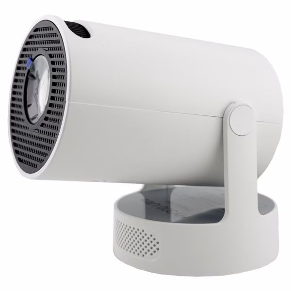Video Proiector Portabil cilindric HY300ULTRA, Flippy, Inteligent, ULTRA HD 4K 1920 x 1080, Wireless, Compatibil cu Android/iOS, DC, 17 x 11 x 9.5 cm, Alb - imagine 2