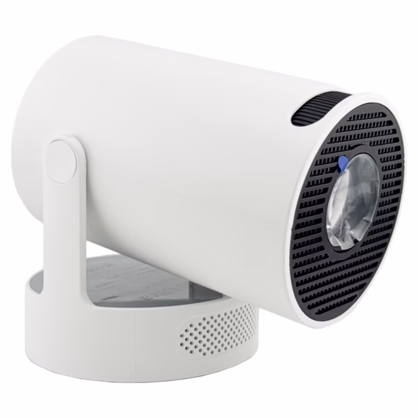 Video Proiector Portabil cilindric HY300ULTRA, Flippy, Inteligent, ULTRA HD 4K 1920 x 1080, Wireless, Compatibil cu Android/iOS, DC, 17 x 11 x 9.5 cm, Alb - imagine 6