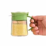 Recipient Condimente, Flippy, din Stilca, 180 ml, cu Maner si Lingurita, 11.3 x 8.2 cm, Capac Ondulat, Verde - imagine 5