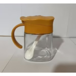 Recipient Condimente, Flippy, din Stilca, 180 ml, cu Maner si Lingurita, 11.3 x 8.2 cm, Capac Ondulat, Galben - imagine 2