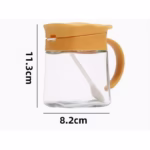 Recipient Condimente, Flippy, din Stilca, 180 ml, cu Maner si Lingurita, 11.3 x 8.2 cm, Capac Ondulat, Galben - imagine 5