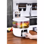 Dozator de apa Flippy, 3 compartimente rotative, capacitate mare de 3l, alb - imagine 8