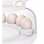 Dozator etajat de cereale Flippy, rotativ 360, 6 compartimente, capacitate 10L, cofrag special pentru oua, vas pentru scurgerea cerealelor, 35x27.5 cm, alb - imagine 8