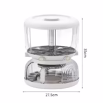 Dozator etajat de cereale Flippy, rotativ 360, 6 compartimente, capacitate 10L, cofrag special pentru oua, vas pentru scurgerea cerealelor, 35x27.5 cm, alb - imagine 25