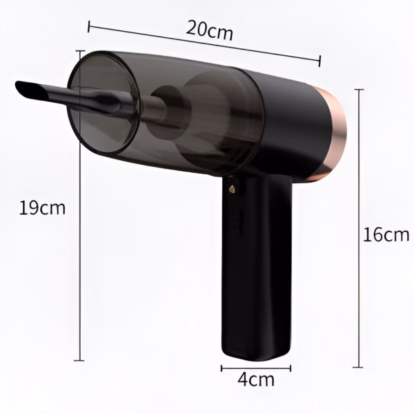 Aspirator Portabil Auto și Casă, Putere Mare de Aspirare, 4 Capete Incluse, Tub Prelungitor, Alimentare la Cablu, Compact și Ușor de Folosit, Negru - imagine 7