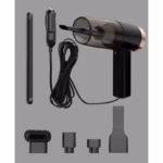 Aspirator Portabil Auto și Casă, Putere Mare de Aspirare, 4 Capete Incluse, Tub Prelungitor, Alimentare la Cablu, Compact și Ușor de Folosit, Negru - imagine 3